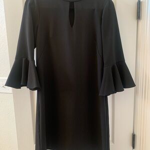 Black Bell Sleeve Sheath Dress